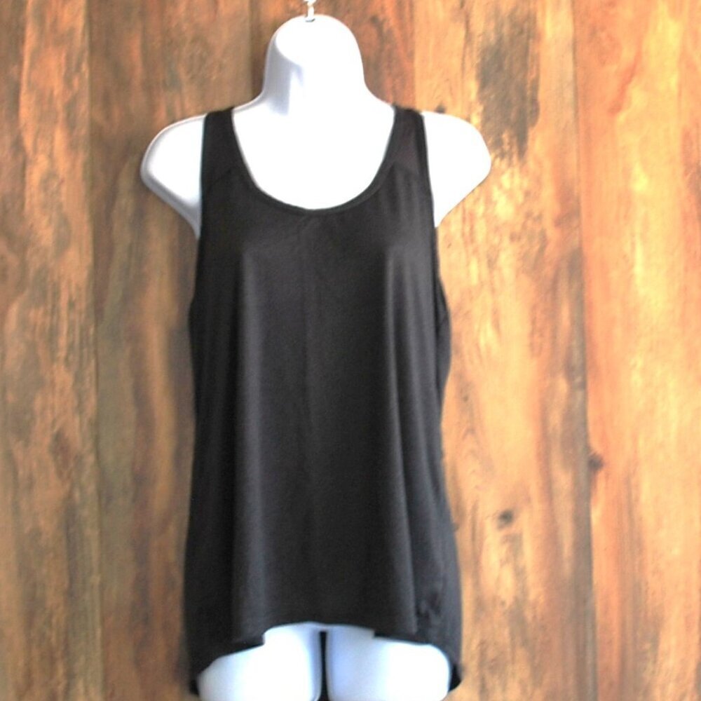 Xersion Women's Black Racer Back Mesh Strap Tank Top L